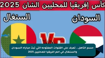 حسم التأهل.. تعرف على القنوات المفتوحة التي تبث مباراة السودان والسنغال في أمم أفريقيا للمحليين 2025